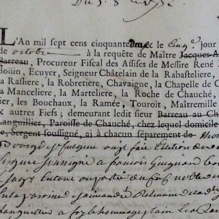 Acte notarié 1750