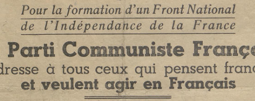 En 1940 le PCF s’appelait "Front National" !